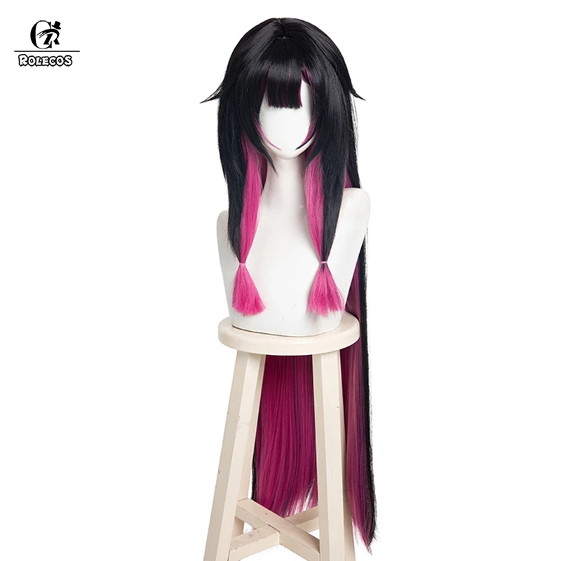 

ROLECOS Game Genshin Impact Columbina Cosplay Wig Columbina 100cm Long Wig Headwear Heat Resistant Synthetic Hair