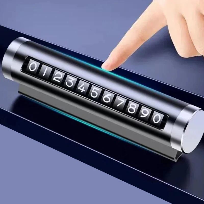 

Metal Car Temporary Parking Card Aluminum Parking License Plate Temporary Stop Sign Phone Number Card Plate Auto Accessories