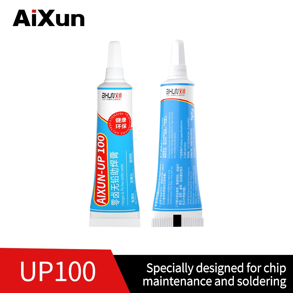 

AiXun UP100 Zero Halogen Lead Free Original Solder Tin Paste Flux Soldering Cream For Repair PCB BGA CPU LED Rework Tool 10ml