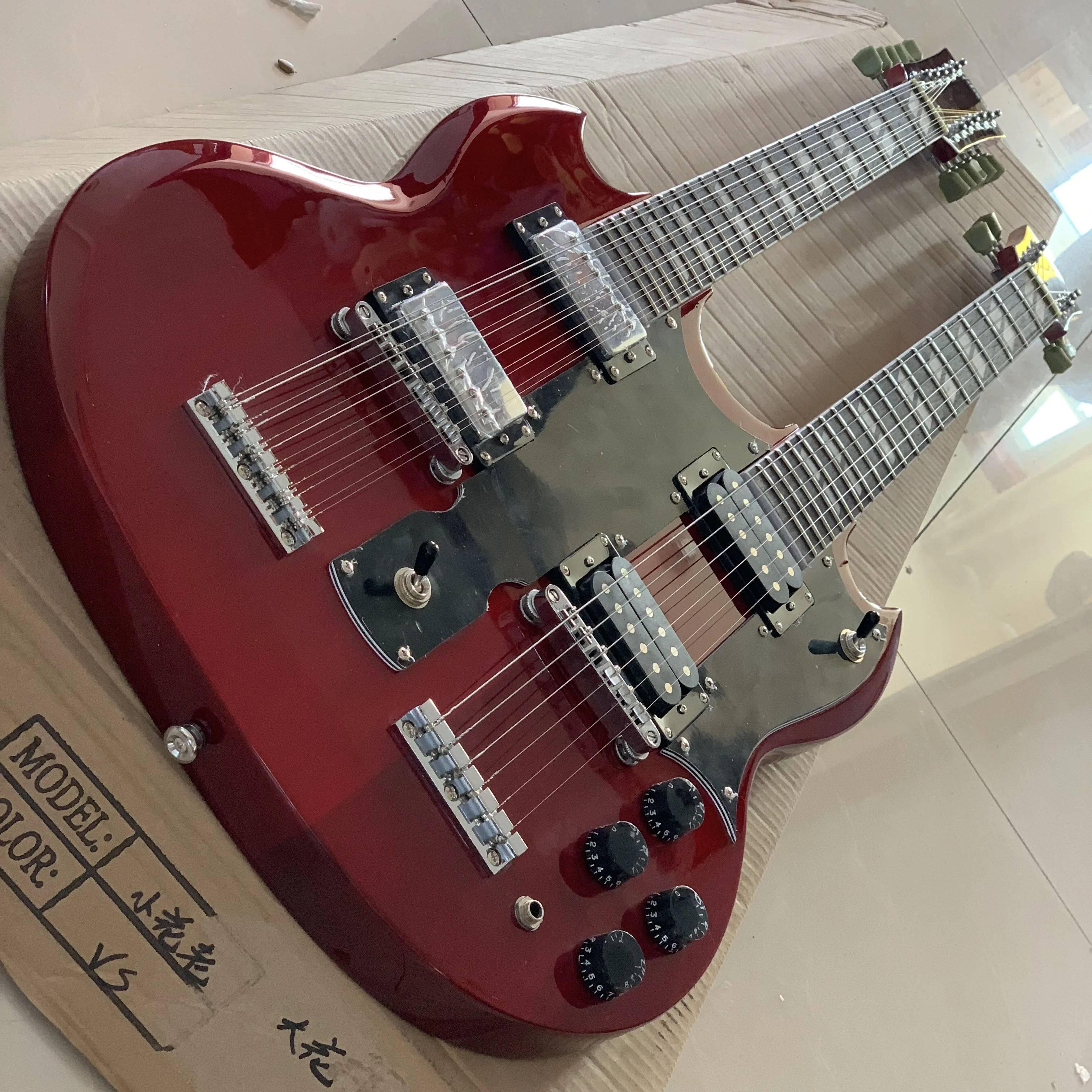 

2023 Classic brand double neck electric guitar, functional electroacoustic instrument, professional level, free delivery to home