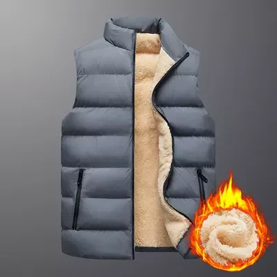 

NEW IN Men's Jacket Sleeveless Vest Winter Fashion Male Cotton-Padded Thicken Vest Coats Casual Fleece Waistcoat Jacket Clot