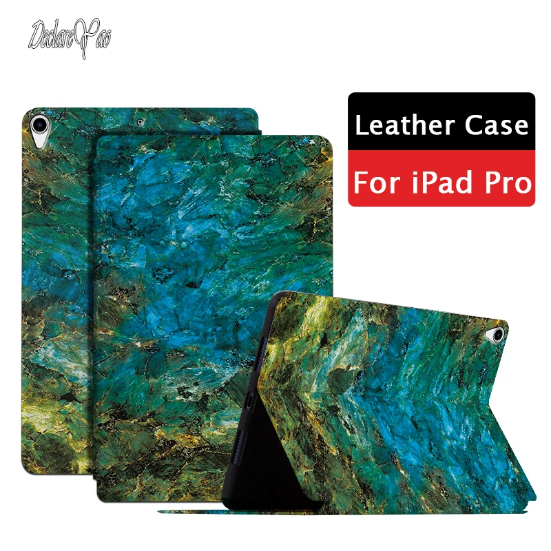 

Tablet Pad Pro 2021 12.9 inch Case DECLAREYAO Leather Stand Hard Cover For Apple iPad Pro 9.7 10.5 11 12.9 Coque Radiating Soft