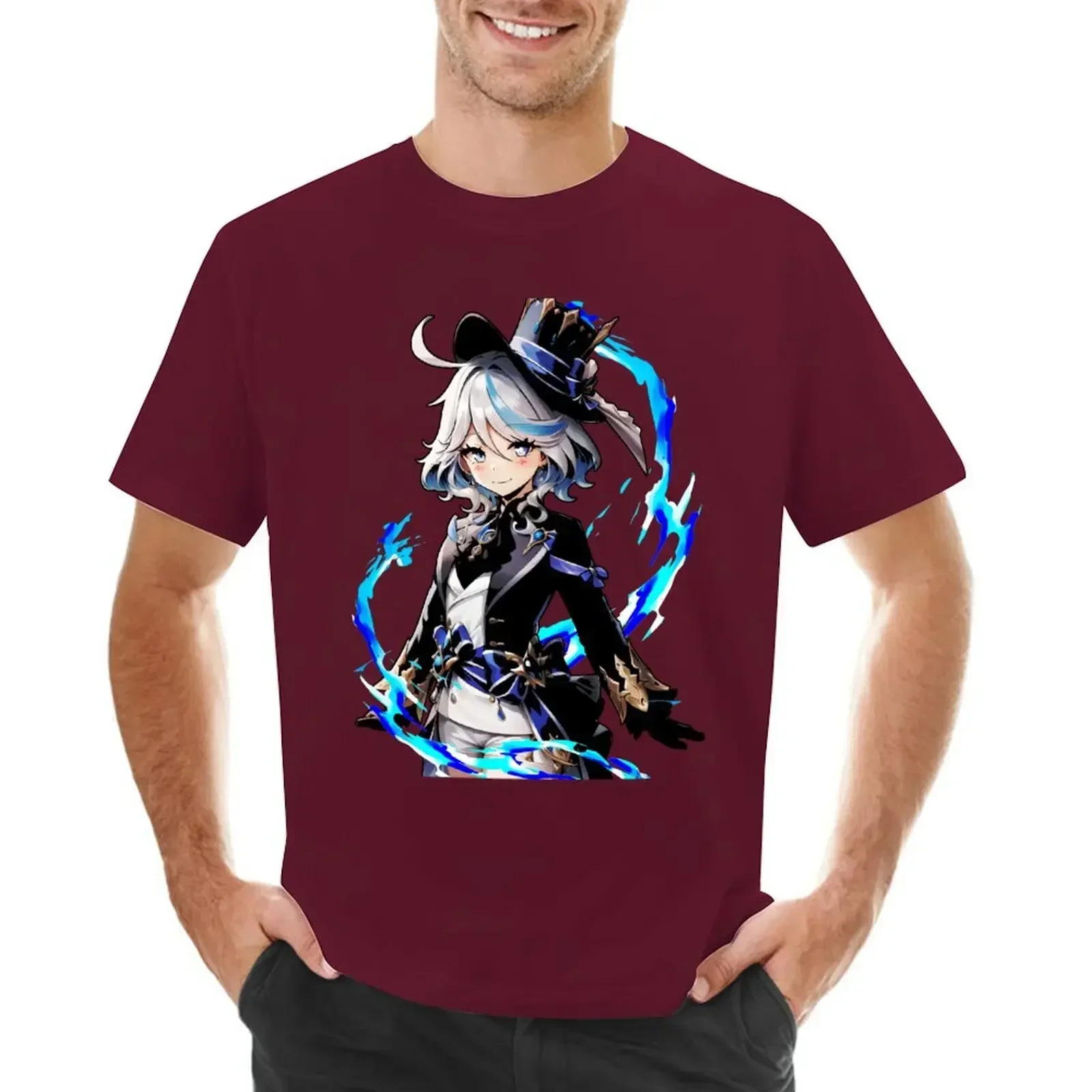 Большие размеры мужская одежда Furina Genshin Постер воздействия Canvan принт