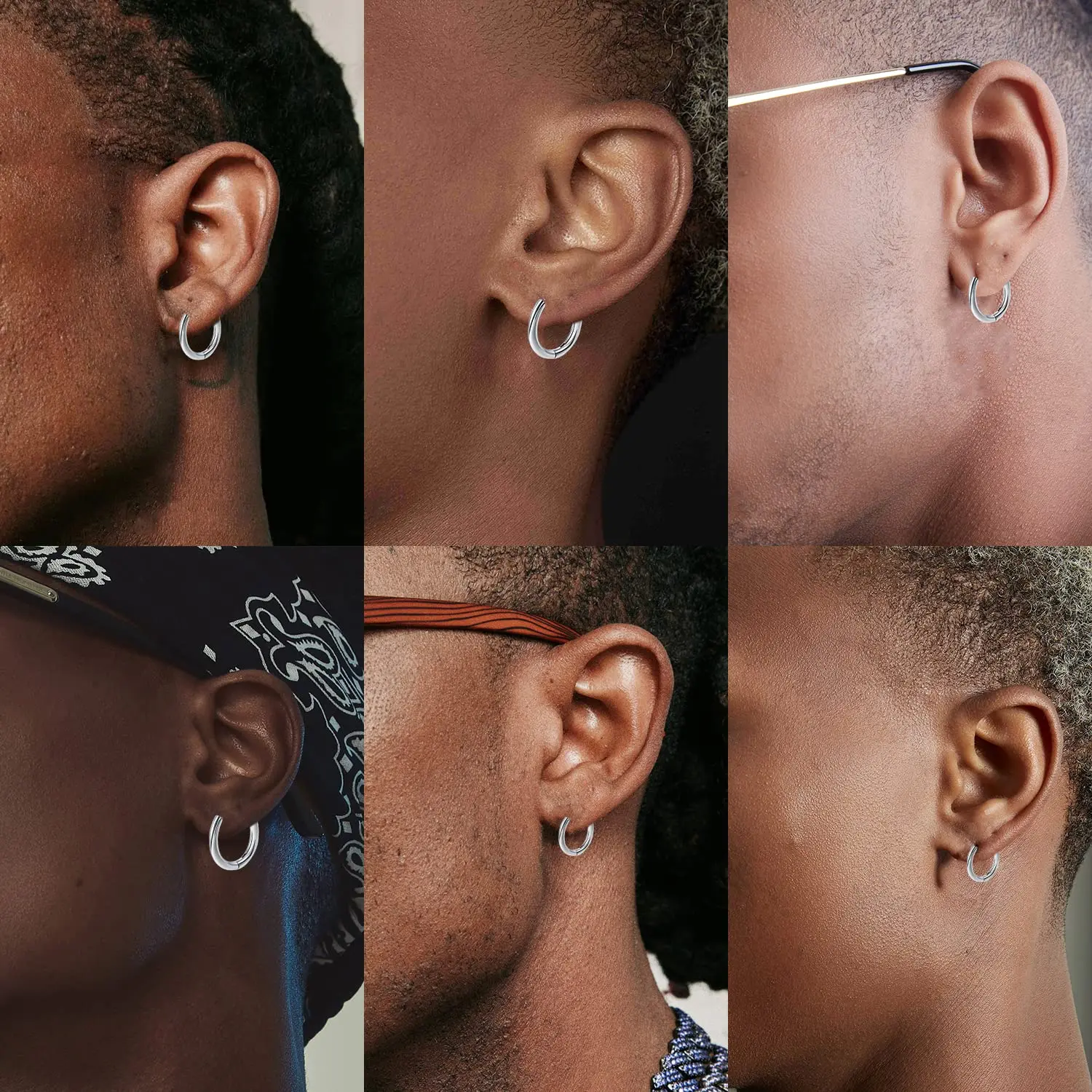 Серьги-кольца Huggie из нержавеющей стали 3-5 пар