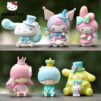 6pcsset sanrio kuromi melody cinnamoroll pompom purin little twin star toy ornaments figures doll surprise birthday gifts decor