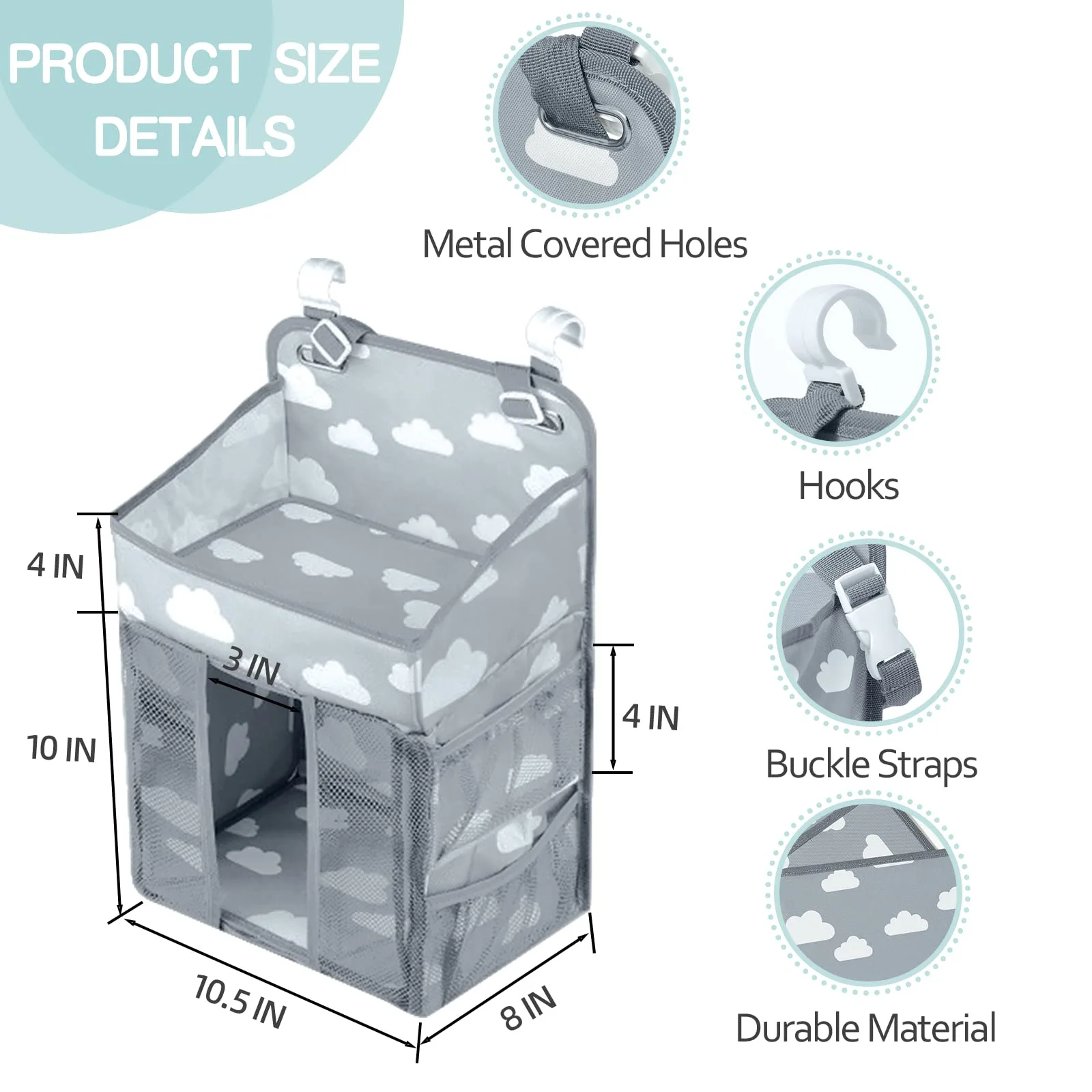 Вместительная прикроватная подвесная сумка для детской коляски