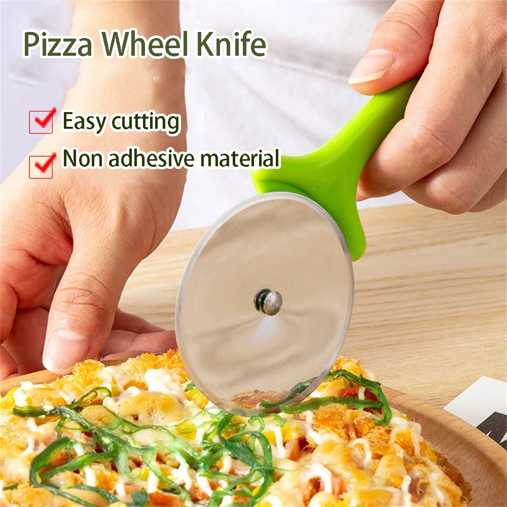 

Durable Pizza Cut Effortless Cutting Pizza Single Wheel Knife Kitchen Knives Pizza Wheel Knife Stainless Steel Sharp Cake Knife