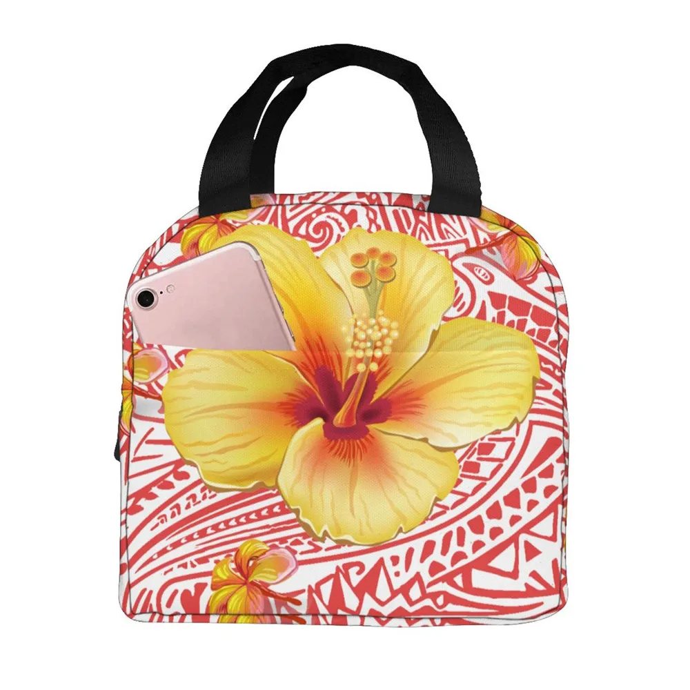 

WHEREISART Pink Floral Boho Lunch Bag Tote Thermal Food Case Women Kids Lunchbox Picnic Supplies Insulated Cooler Bags Dropship