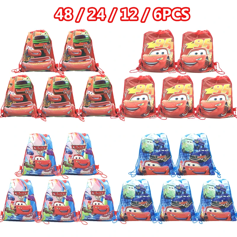 Disney Cars Drawstring Bags Kids Favor String Back Bags School Backpack Kids Birthday Party Decoration Gift Bags Kids Cars Toys