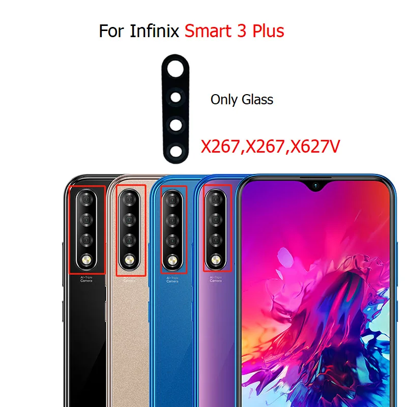

Replacement For Infinix Smart 3 Plus X627 Back Camera Glass Lens With Sticker Repair Parts