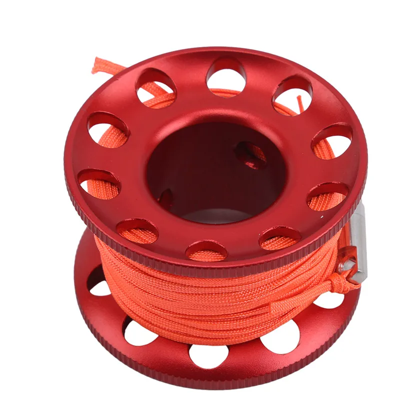 

Aluminum Alloy Spool Finger Reel With Stainless Steel Bolt Snap Hook Safety Equipment Accessory Pool Tool