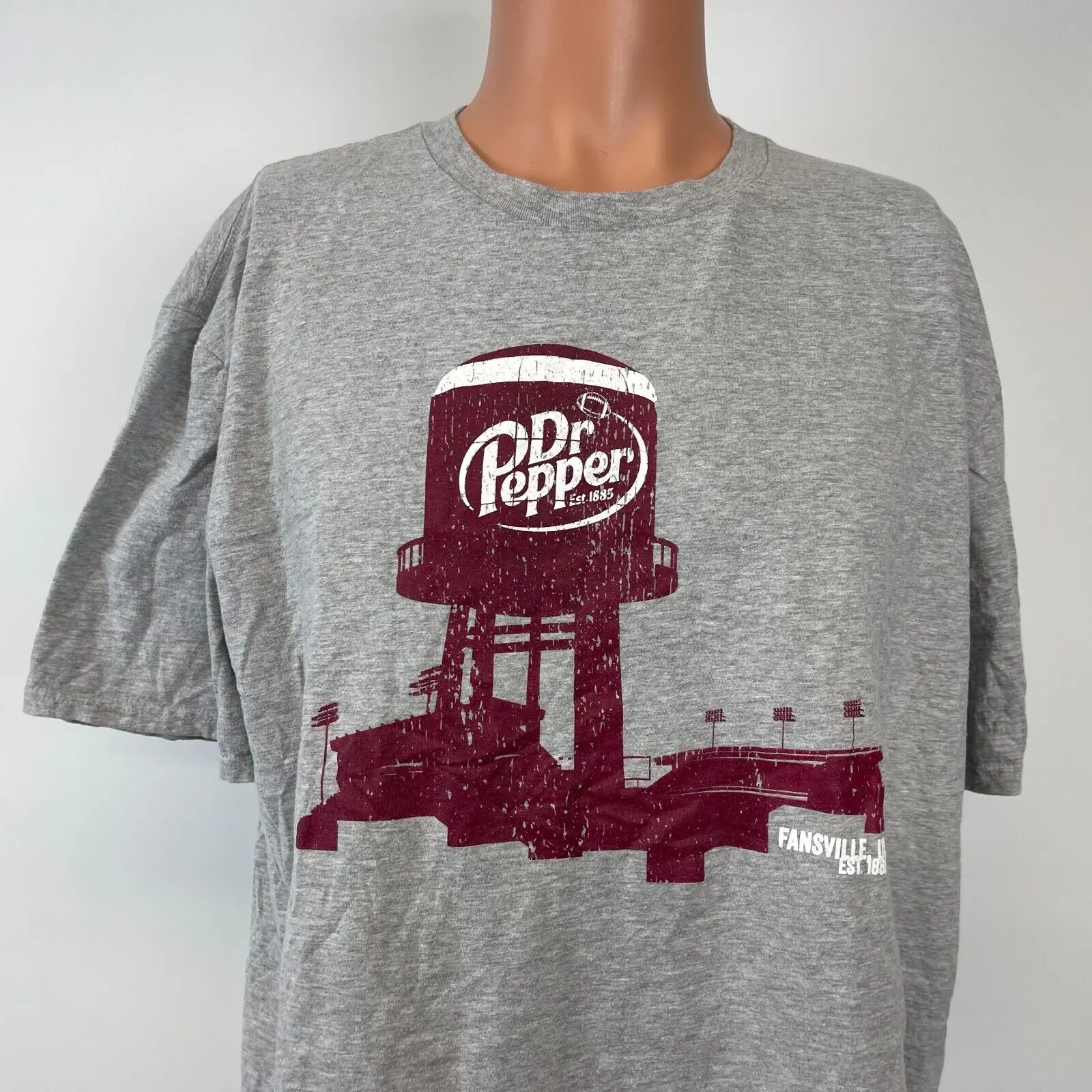 Футболка Dr Pepper Fansville USA Commercial Promo Soda Grey размер XL