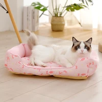 cooling summer pet beds cat mat breathable dogs cat nest washable keeping cool sleeping cat bed for small medium dog cushion pad