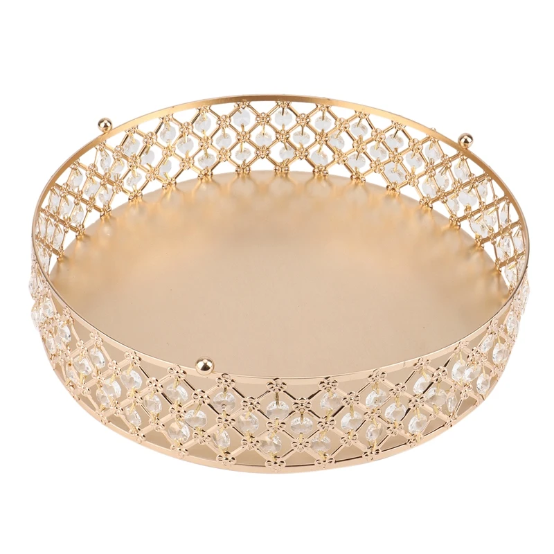 

Gold Mirror Metal Cake Stand Round Cupcake Wedding Birthday Party Dessert Pedestal Display Plate Home Decor