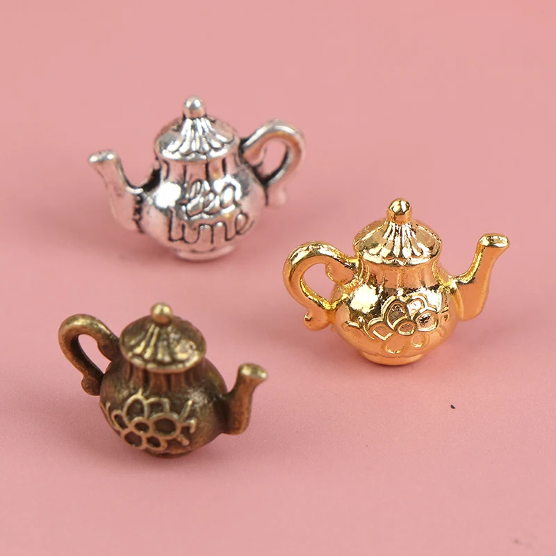 

5pcs 1/12 DIY Vintage Metal Teapots Water kettle Dollhouse Kitchen Canteen Miniature DollHouse Decor