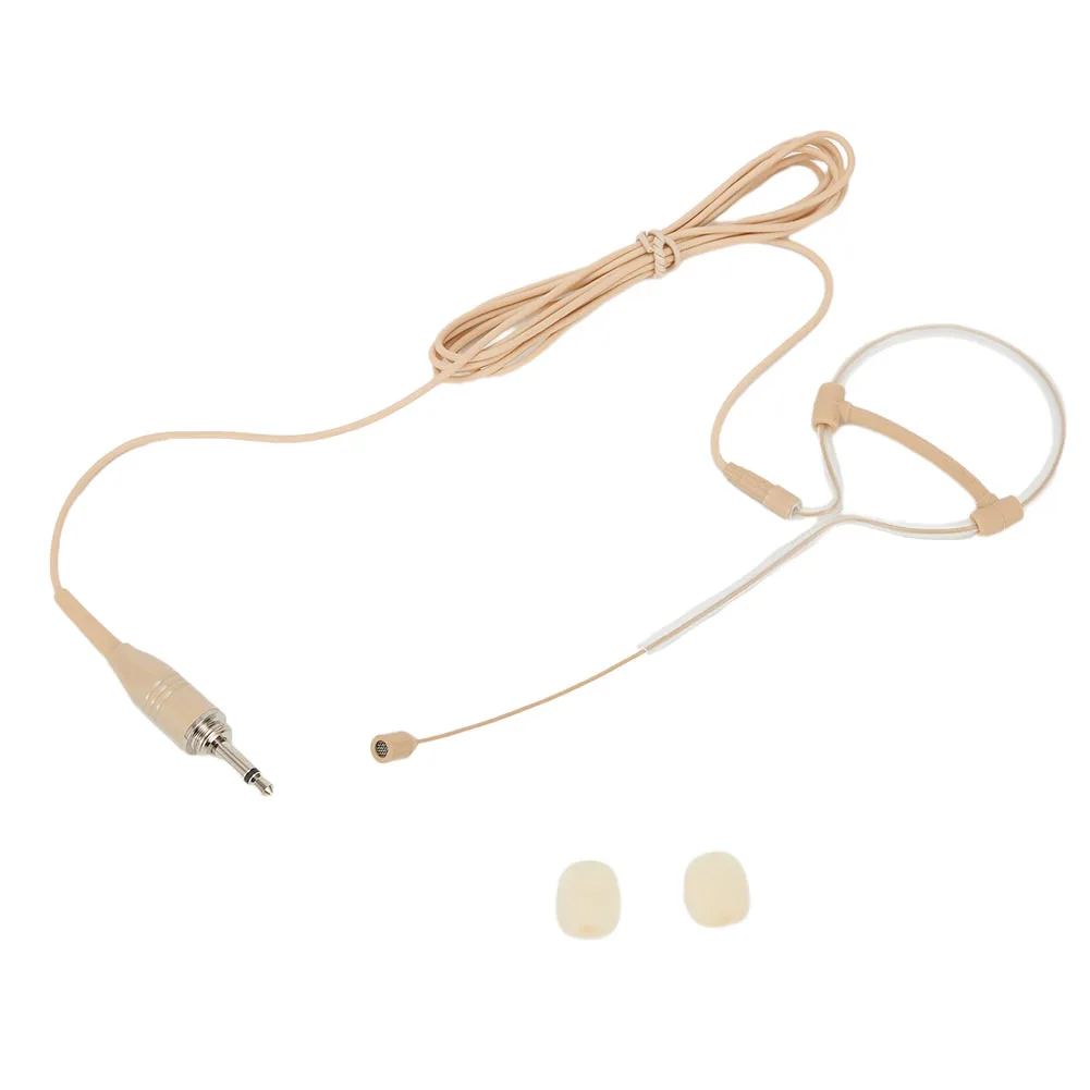 

Beige Single Earhook Headset Mic Headworn Microphone 3.5mm 3 Pin 4 Pin XLR Plug Omnidirectional Pickup Musical Instrument Parts
