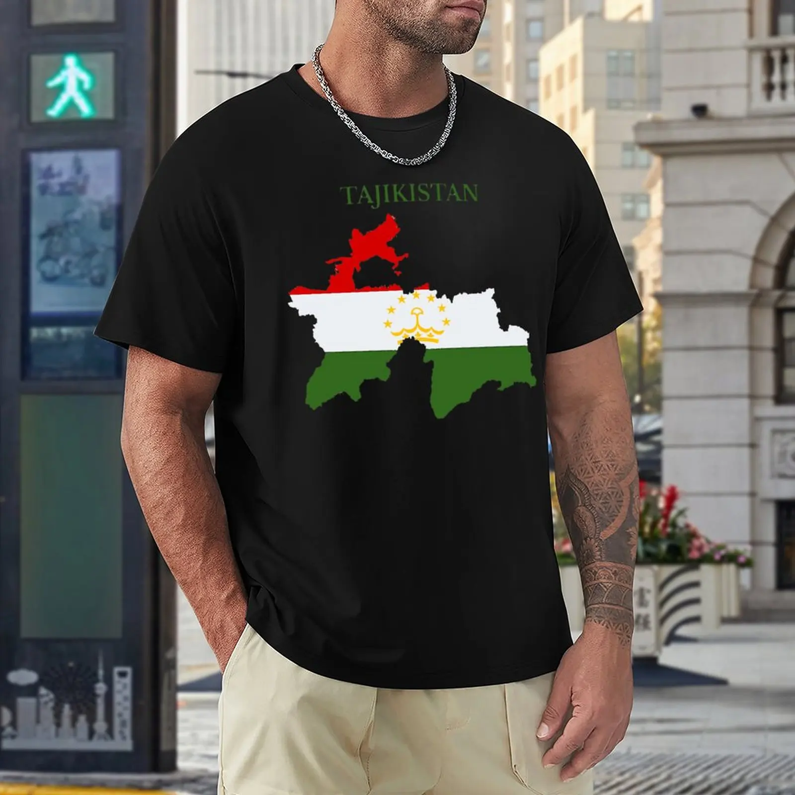 

Tajikistan Flag Map Hot Sale Top Tee High Quality Activity Competition USA Size
