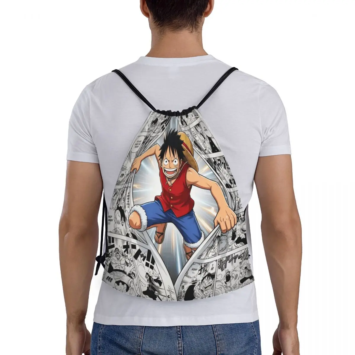 Рюкзак-мешок на шнурке в стиле аниме One Piece Luffy для мужчин и женщин, спортивная сумка для спортзала, портативная японская сумка для покупок (art.: 3920d9a751e3f) - 3920d9a751e3f