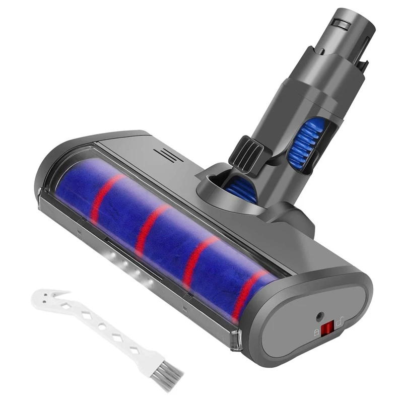 

For Fluffy Floor Head Soft Roller Brush For Dyson V6 A/B-Type Cordless Stick Vacuum With LED Headlight Flexible Rotation