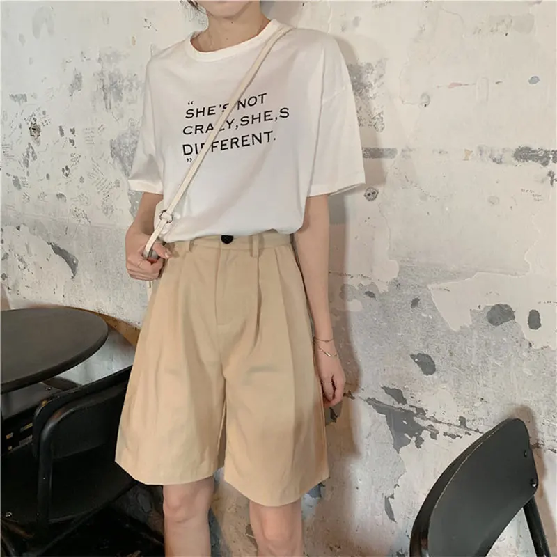 Summer Casual Wide Leg Shorts for Women Korea High Waist Black Shorts Oversize Loose Button Solid Classic Shorts Plus Size 4XL