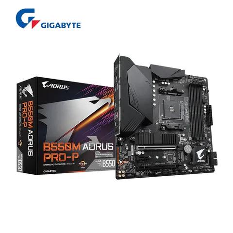 Gigabyte New GA B550M AORUS PRO-P (AMD Ryzen 5000/B550/Micro ATX/M.2 Thermal Guard/HDMI/DVI/USB 3,2 Gen 2/DDR4/материнская плата)