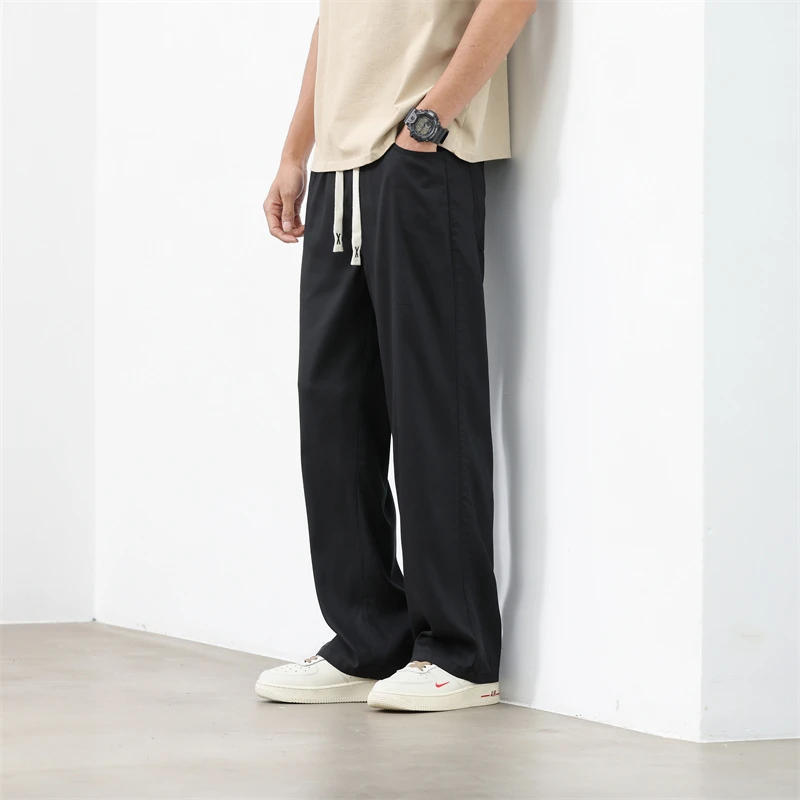 Новинка 2024 Ультратонкие мужские повседневные брюки свободные длинные с прямыми
