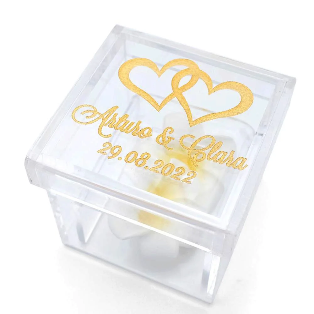 Acrylic Wedding Ring Holder Personalized Wedding Ring Bearer Box Custom Wedding Ring Box Clear Acrylic Jewelry Box