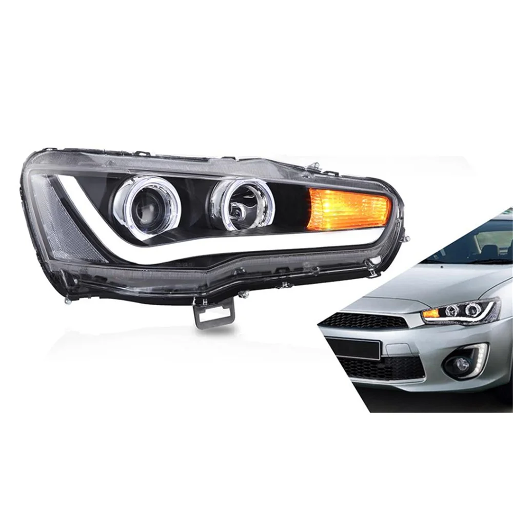 

2 Pieces LED Headlight for Lancer 2008-2021 Front DRL Headlight for Evo Headlamp Front Lamp 12V Plug And Play Turn Signal Light