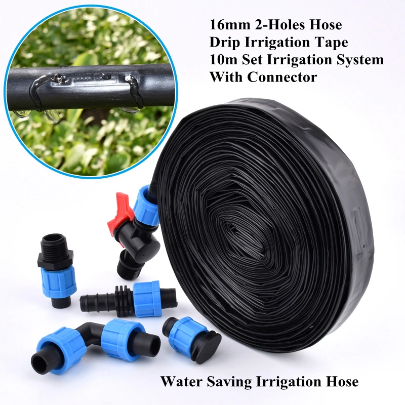 10 м/компл. 16 мм 2 отверстия шланг для капельного орошения садовая теплица система