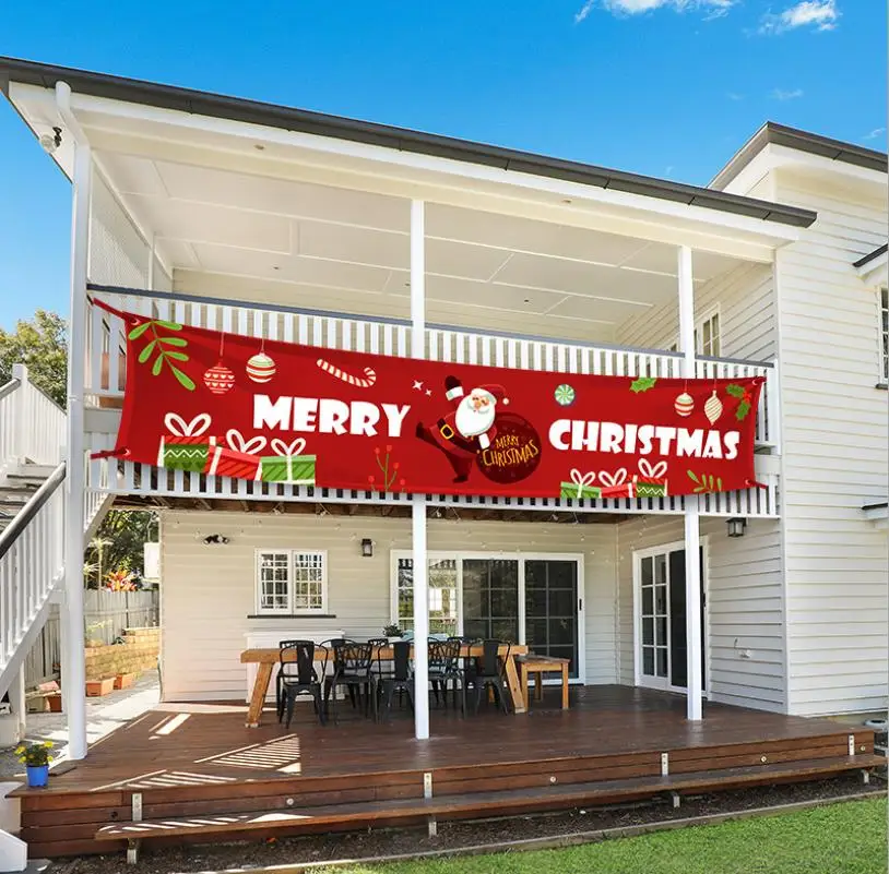 

3M Merry Christmas Banner Oxford Cloth Hanging Banners Christmas Decorations For Home Outdoor Store Banner Flag Navidad New Year