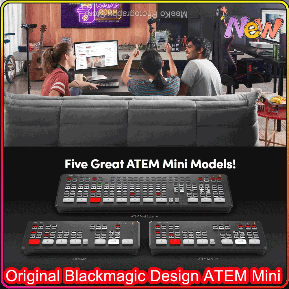 

Оригинальный Blackmagic Design ATEM Mini Extreme ATEM Mini Pro мини-переключатель потока в реальном времени мультипросмотр и запись новых функций