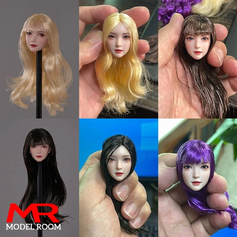 Фото Z6TOYS ZC016 1/6 Азиатская девушка Yueyue с подвижными глазами, голова, скульптура, резьба, модель, подходит для 12 дюймов, женская фигурка солдата, тело куклы №1