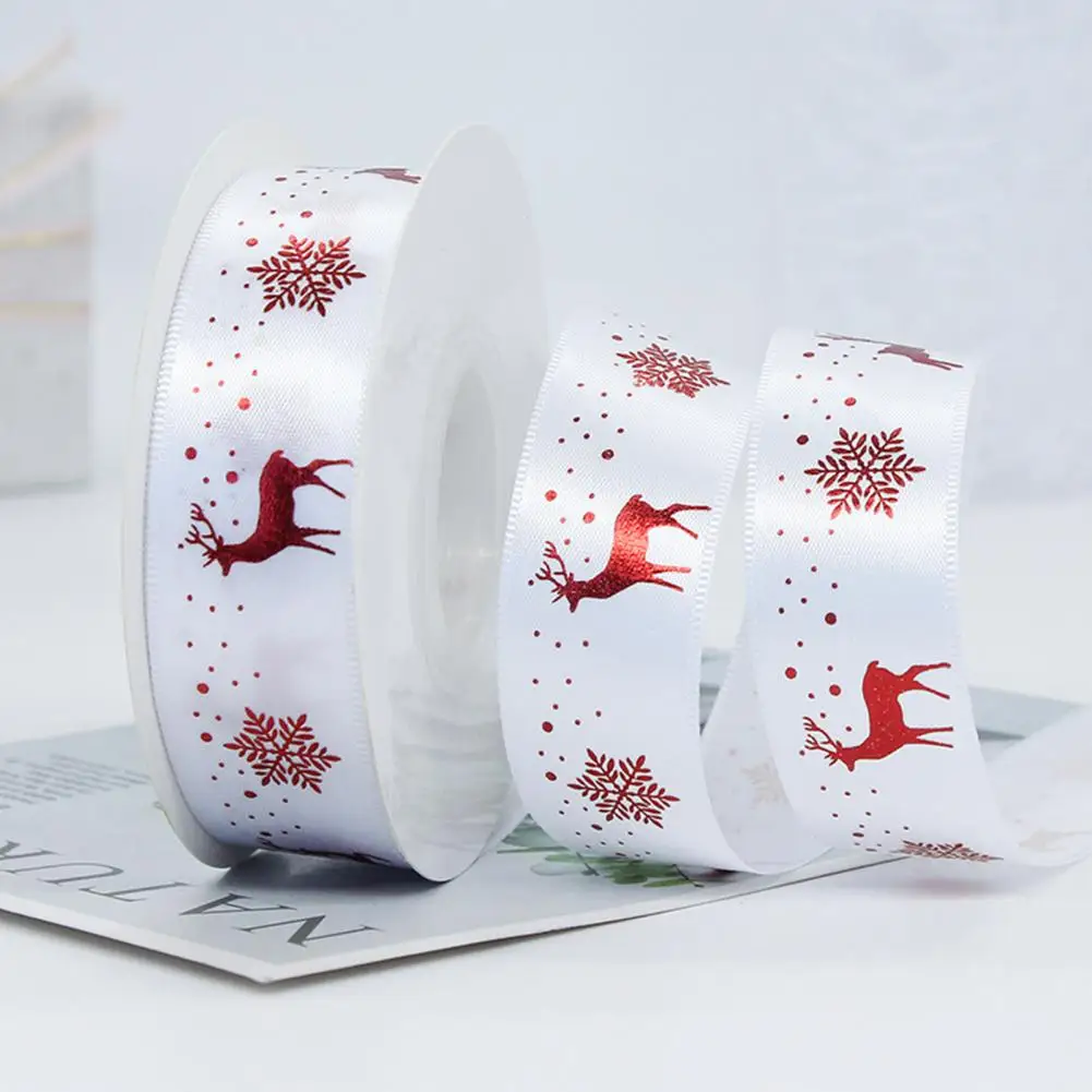 

Terrific Christmas Streamer Multipurpose Snowman Print Tear Resistant Christmas Streamer Packaging Ribbon Christmas Ribbon