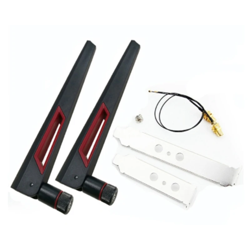 

Hot 2X8dbi Dual Band M.2 IPEX MHF4 U.Fl Cable To RP-SMA Pigtail Wifi Antenna Set For AX210 AX200 9260 9560 NGFF Card