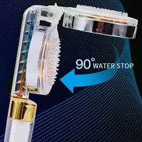 folding turbo propeller shower head high pressure water saving spray nozzle with small fan handheld shower bathroom accessories