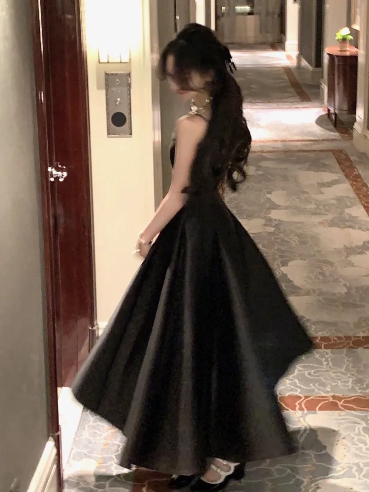 Элегантное однотонное вечернее платье принцессы романтическое французское