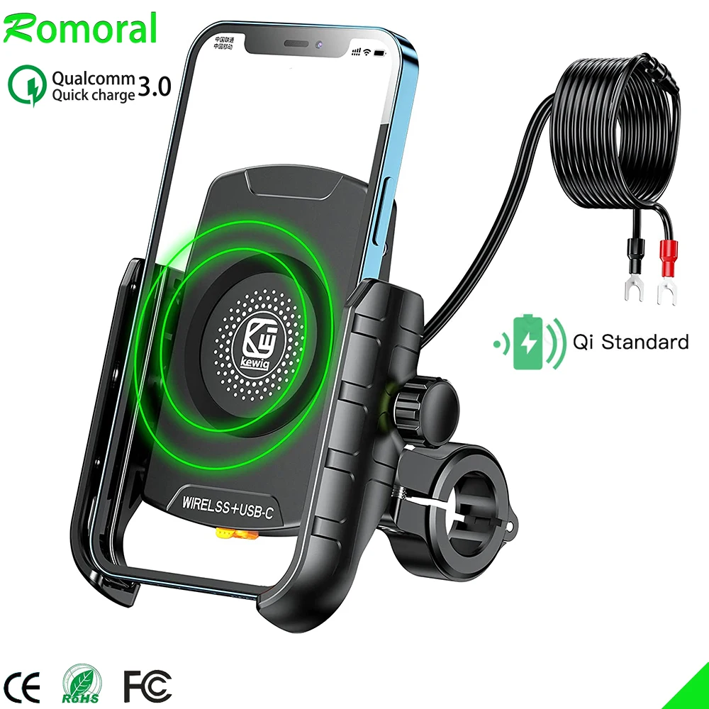 wireless charger for motorcycle smartphone mobile phone holder moto motor motorbike handlebar mount stand free global shipping