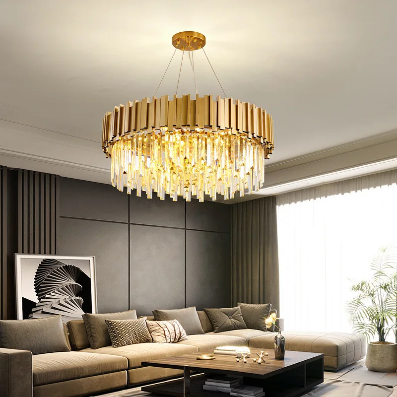 

Postmodern Gold Dimmable LED Crystal Desinger Chandelier Lighting Suspension Luminaire Pendant Lamp Lustre For Dinning Room