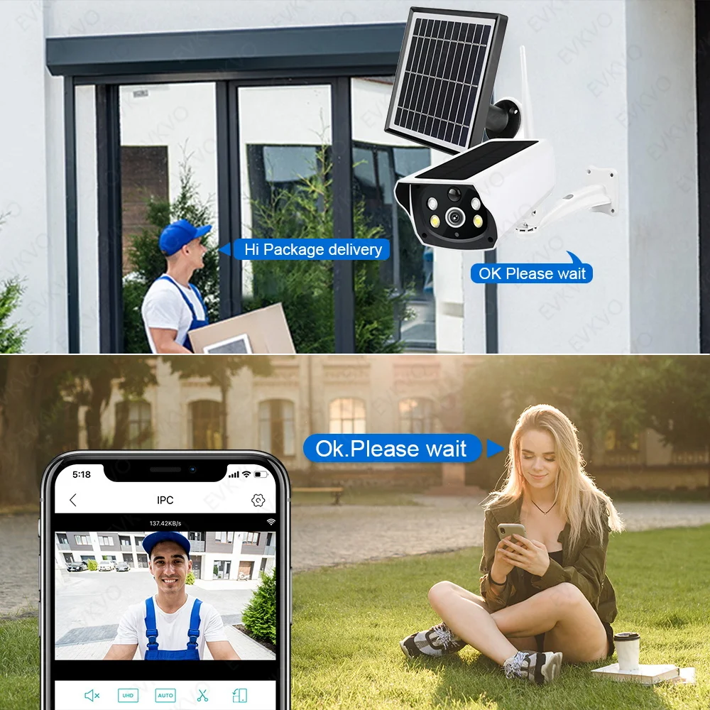 5 МП 4G Sim-карта камера на солнечной батарее с аккумулятором и датчиком движения |