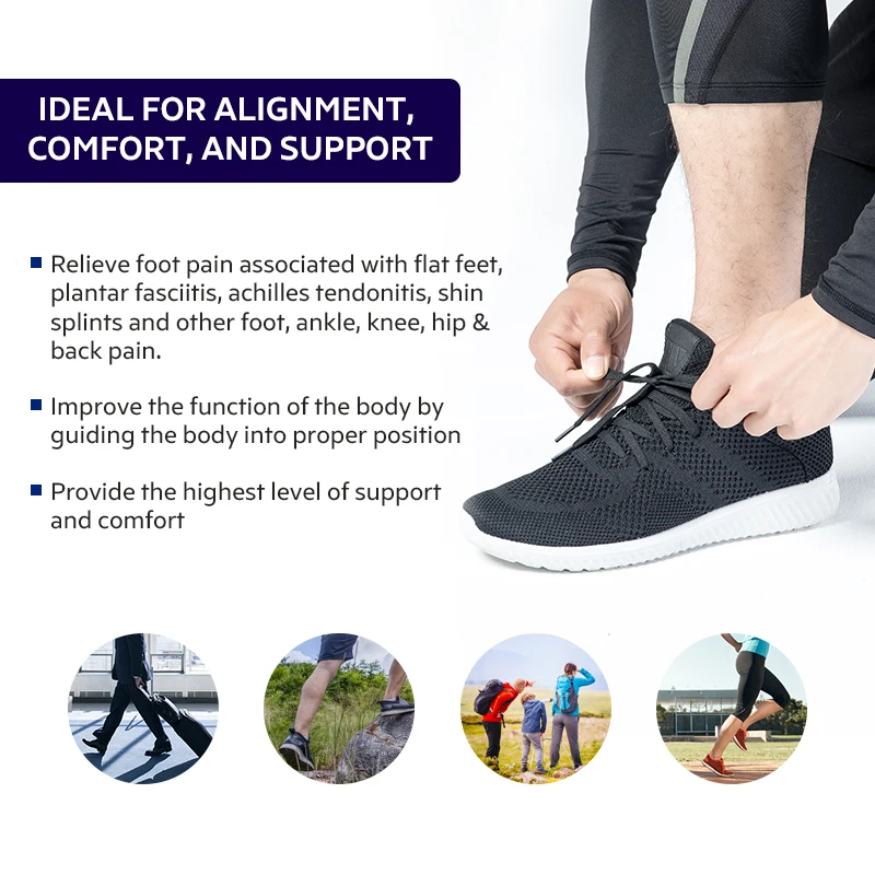 3ANGNI Orthotic Arch Support Insoles for Severe Moderate Flat Feet Insole Orthopedic Heel Pain Plantar Fasciitis Men Woman
