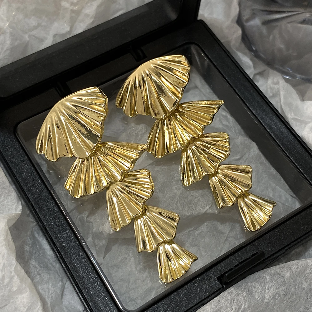 Женские многослойные серьги-подвески AENSOA длинные Винтажные серьги неправильной