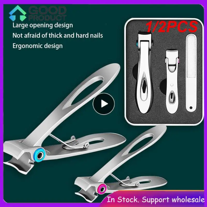 

1/2PCS New large opening nail clippers thick nail trimmer stainless steel professional large opening nail tool