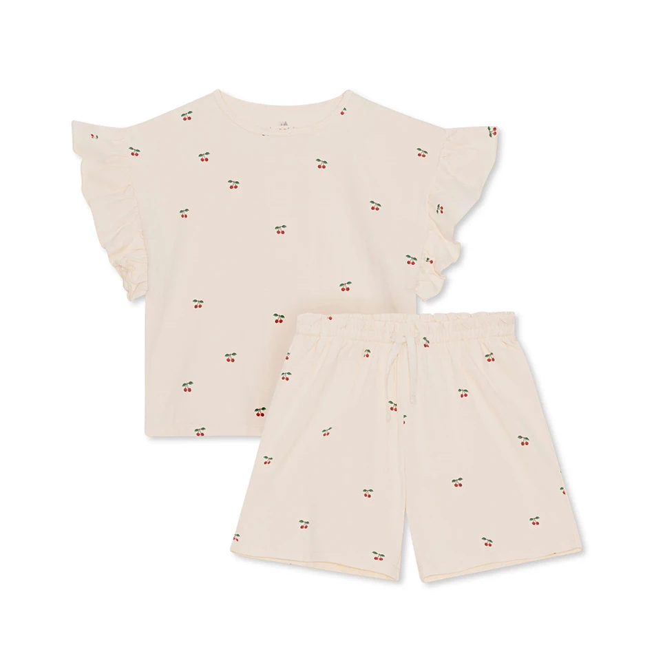 

Комплект детской одежды Summe KS, топы и шорты с милым принтом для девочек, хлопковая одежда для малышей, детская юбка с динозаврами 1-9 лет