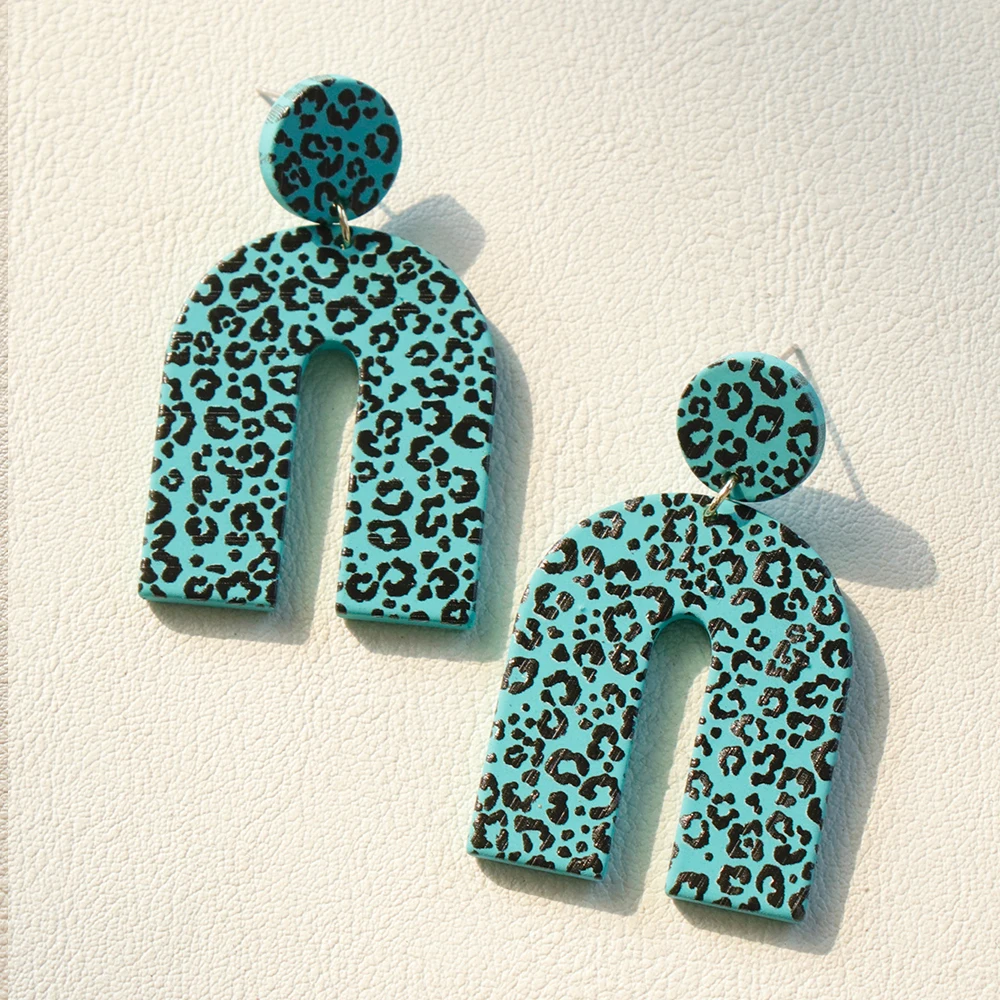 

Green Leopard Fashion Retro Earrings For Women Trend Style Statement Dangle Earrings Fashion Large Jewelry Geometry Accessories