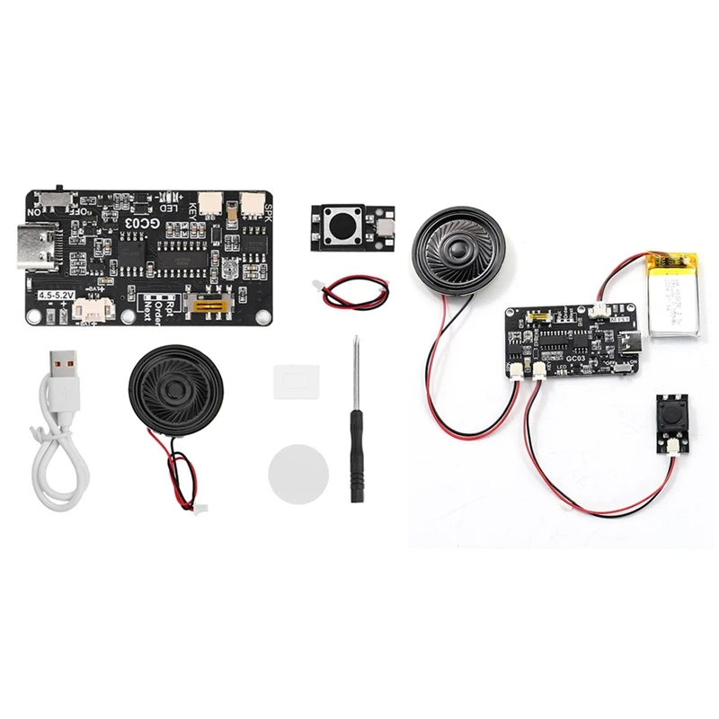 Записываемый звуковой модуль с загрузкой MP3 TYPE-C для подарочной коробки открытка