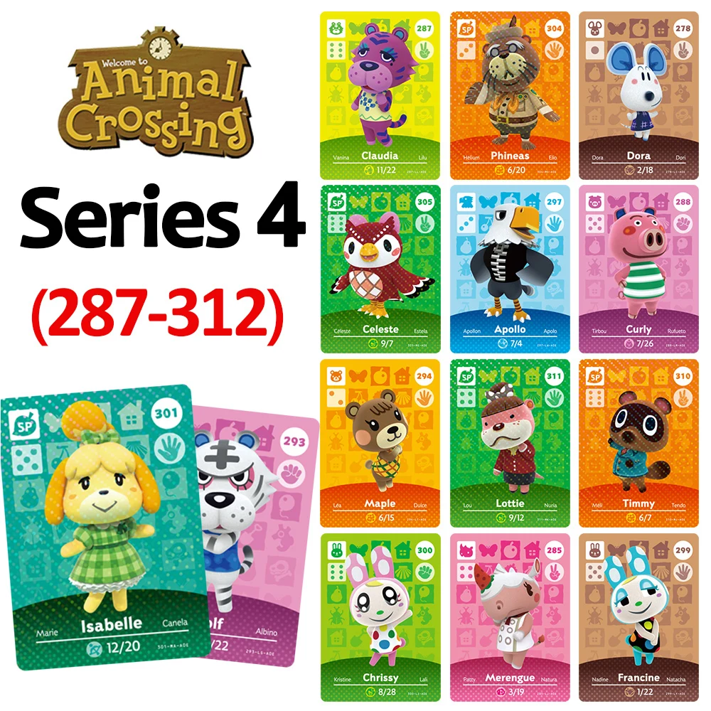 

Animal Crossing 287-312 New Horizons Amiibo Game Card for NS Games Switch/Lite 3DS Card NFC Welcome Cards Series 1 To 5