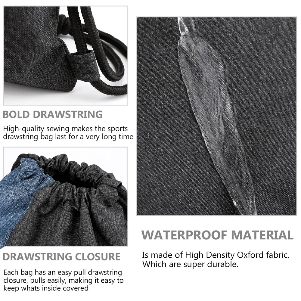 Gym Sack Drawstring Bag Sports Travel Drawstring Bag Water Repellency Mesh Pocket  Water Bottle Light Backpack Sack with Earphon
