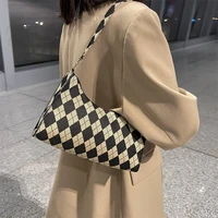 2022 new simple fashion korea retro plaid chic womens girls ladies bag one shoulder crossbody bag