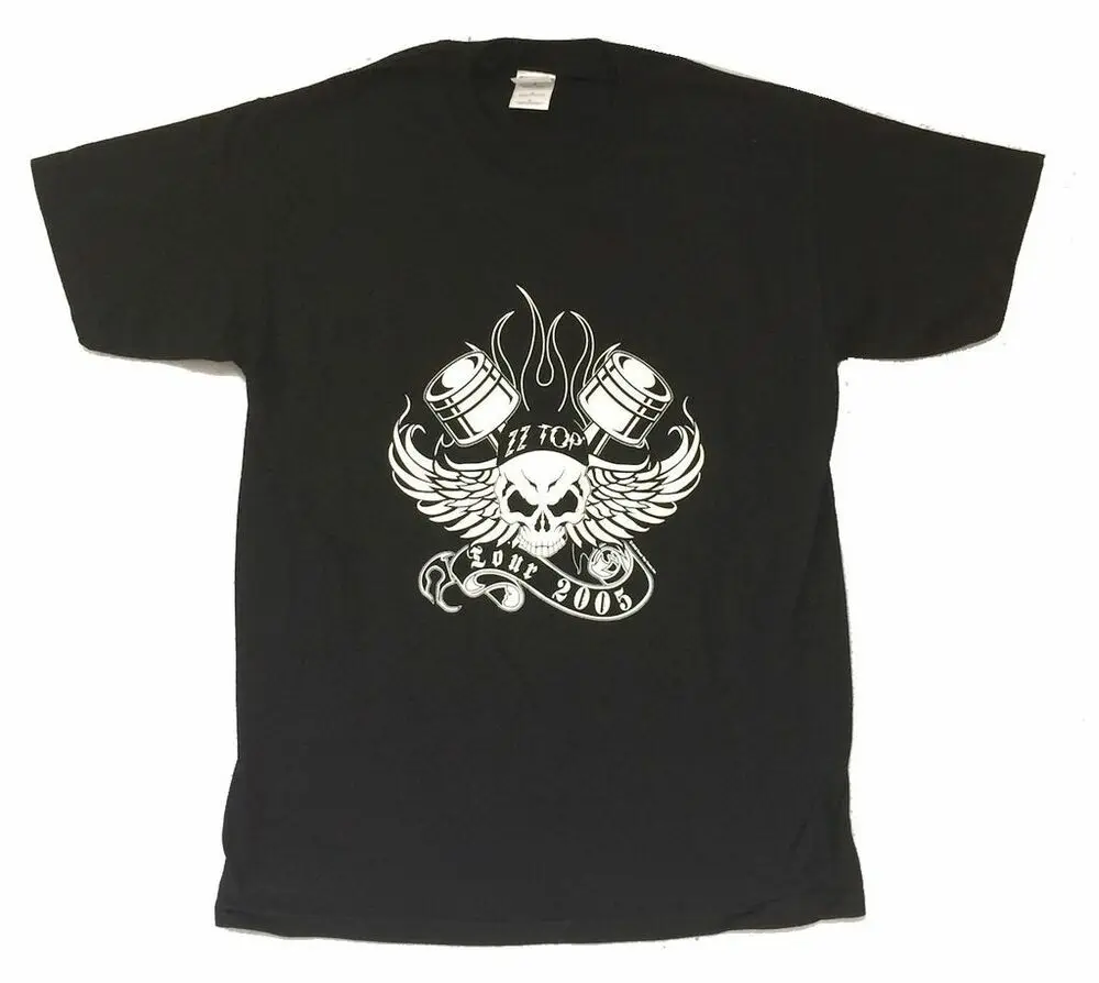

ZZ Top Winged Skull 2005 Tour Black T Shirt New