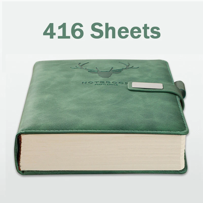 

Супер-блокнот для офиса, записывающие листы для встреч, 2023/2024, мягкая кожа, школьный блокнот 80gms, кожаный журнал, толстый дневник 416